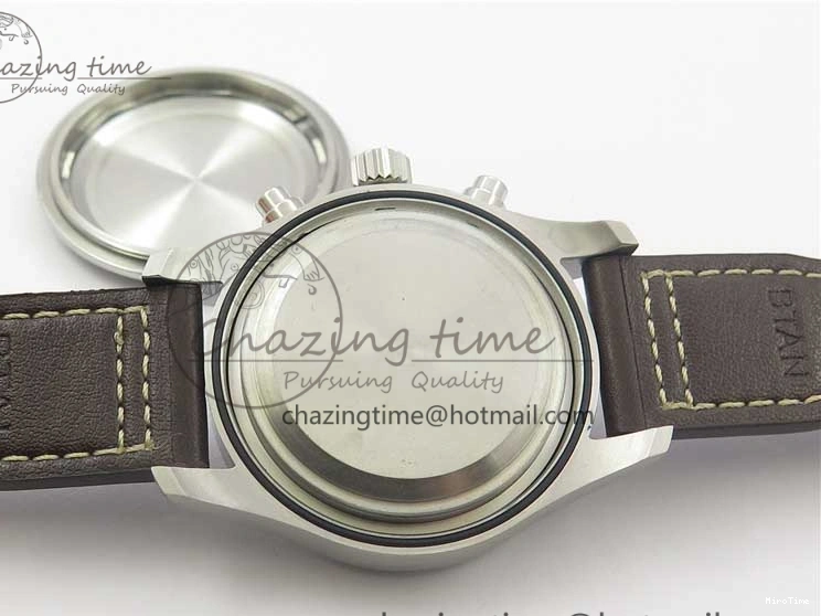 MIROTIME 0508 Pilot Chrono Spitfire IW387903 SS ZF 1:1 Best Edition Black Dial on Brown Leather Strap A OdorResistant 7127